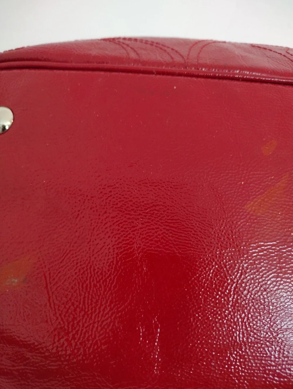 Vintage Y2K Coach Red Patent Leather Kiss Lock Carryall Tote Shoulder Bag F15658 - Picture 9 of 15